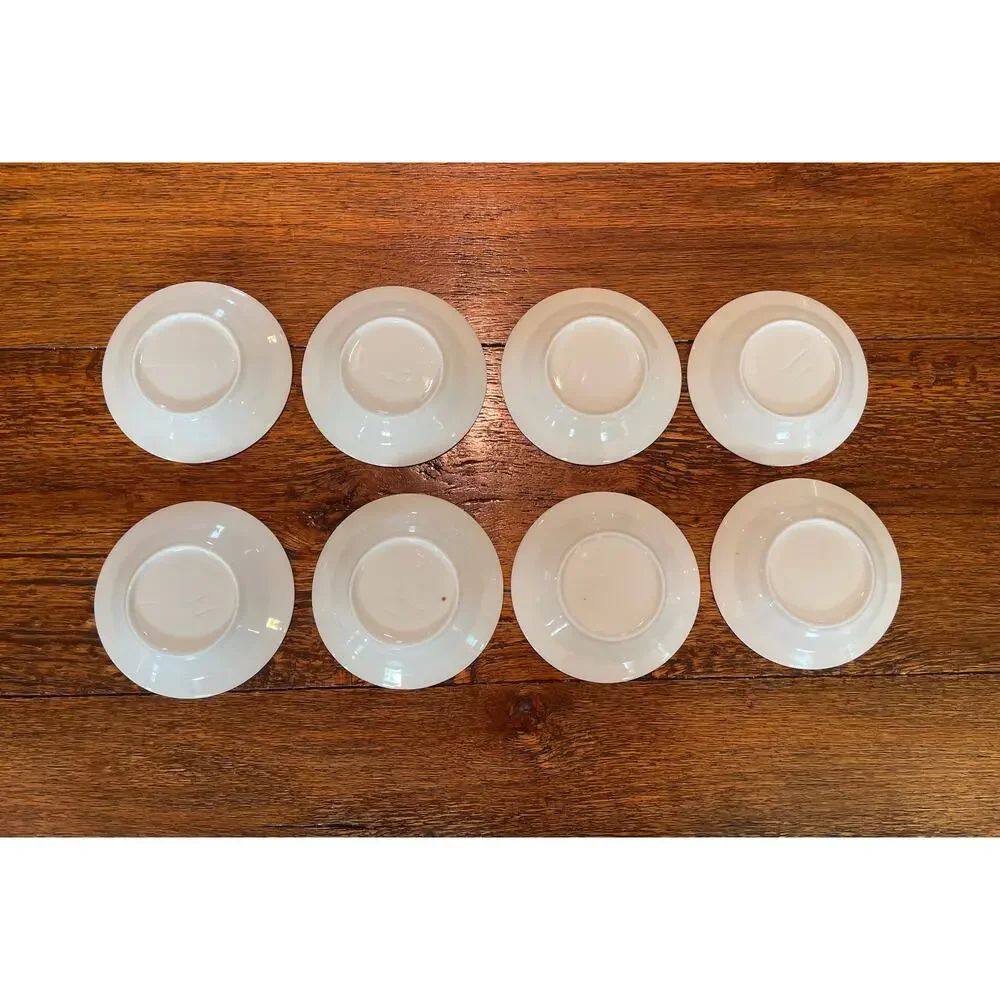 Old Paris White and Gold Porcelain Berry Bowls, Small Bowls, Set of 8